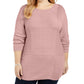 Túnica feminina Karen Scott Plus Knit Rosa Tamanho 3X