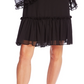 Vestido feminino CeCe com babados em chiffon, preto, tamanho grande