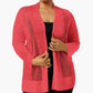 Cardigan feminino Alfani plus size com costura mista e abertura frontal, vermelho, tamanho 1X