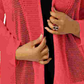 Cardigan feminino Alfani plus size com costura mista e abertura frontal, vermelho, tamanho 1X