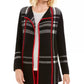 Cardigan feminino Charter Club Petite com frente aberta, preto, tamanho PS