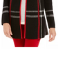 Cardigan feminino Charter Club Petite com frente aberta, preto, tamanho PS