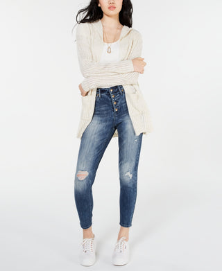 Cardigan American Rag Juniors com ombros caídos, bege, tamanho pequeno
