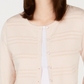 Cardigan texturizado feminino Charter Club Petite - rosa, tamanho pequeno