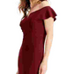 Vestido de festa Betsy &amp; Adam feminino ombro a ombro vermelho brilhante tamanho 6