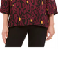 JM Collection Blusa Feminina Estampada com Colar Borgonha Tamanho P