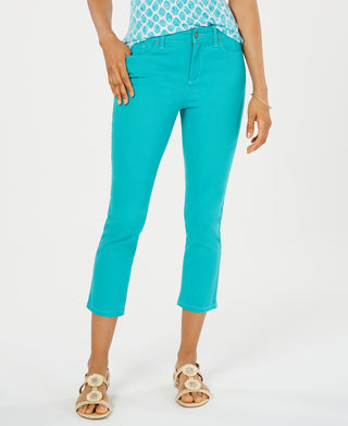 Calça jeans feminina Charter Club Tummy-Control Bristol Capri, azul, tamanho 4