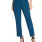 Calça feminina DKNY azul-petróleo com cinto e zíper para usar no trabalho, verde, tamanho 4