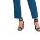 Calça feminina DKNY azul-petróleo com cinto e zíper para usar no trabalho, verde, tamanho 4
