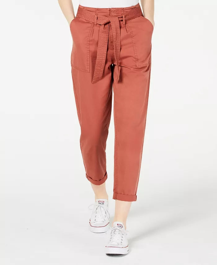 Calça feminina com cinto e punho Vanilla Star, marrom, tamanho 13