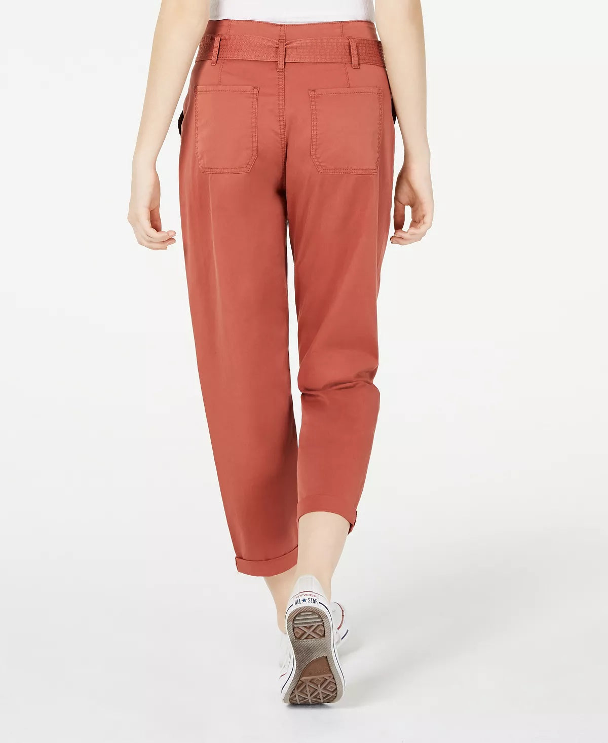 Calça feminina com cinto e punho Vanilla Star, marrom, tamanho 13