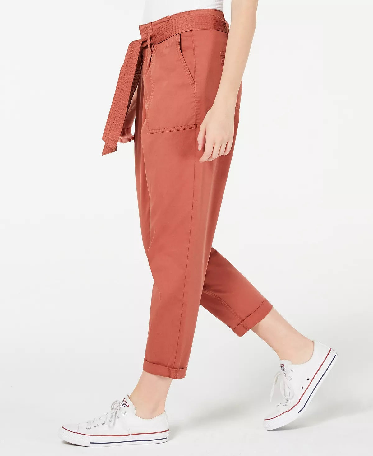 Calça feminina com cinto e punho Vanilla Star, marrom, tamanho 13