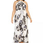 Vestido longo feminino Calvin Klein Plus Size com estampa floral em chiffon, rosa, tamanho 24W