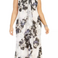 Vestido longo feminino Calvin Klein Plus Size com estampa floral em chiffon, rosa, tamanho 24W