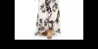 Vestido longo feminino Calvin Klein Plus Size com estampa floral em chiffon, rosa, tamanho 24W