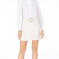 INC International Concepts Saia feminina Brit Tweed metálica A Line Branca Tamanho 4