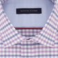 Camisa social masculina Tommy Hilfiger com ajuste fino e gola flexível xadrez, roxa, tamanho 16,5 x 34 x 35
