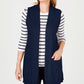 Colete feminino Karen Scott com frente aberta, azul, tamanho PS/M