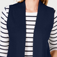 Colete feminino Karen Scott com frente aberta, azul, tamanho PS/M