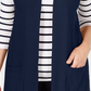 Colete feminino Karen Scott com frente aberta, azul, tamanho PS/M
