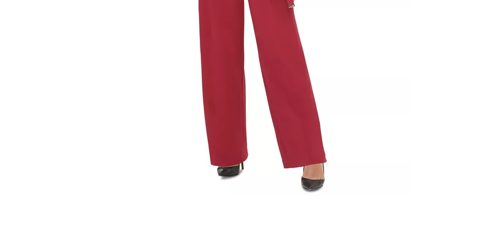 Macacão Tommy Hilfiger Feminino Crepe com Cinto Vermelho Tamanho 2