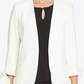 Blazer feminino CeCe com frente aberta e manga amarrada, branco, tamanho 4