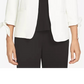 Blazer feminino CeCe com frente aberta e manga amarrada, branco, tamanho 4