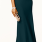 Vestido Betsy &amp; Adam Feminino com Babados nas Costas e Ombros à Mostra Regular Verde Tamanho 6 Petite