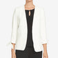 Blazer feminino CeCe com manga amarrada e frente aberta, branco, tamanho 10
