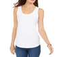 Camiseta regata feminina Charter Club Supima Cotton com decote redondo, branca, tamanho GG
