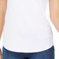 Camiseta regata feminina Charter Club Supima Cotton com decote redondo, branca, tamanho GG