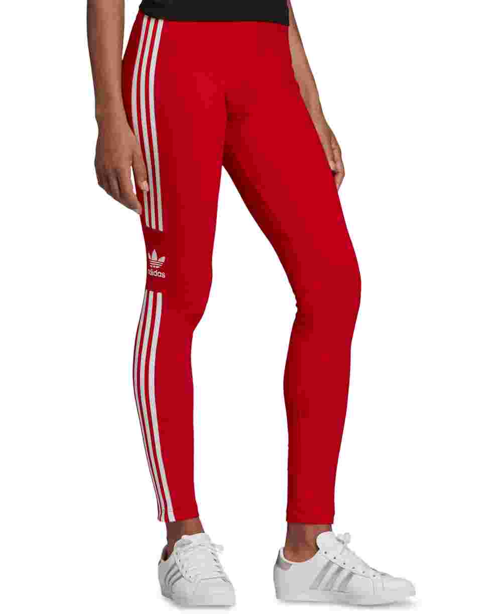 Legging Adidas Feminina 3 Listras Logo Vermelha Tamanho X-G