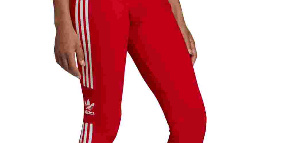 Legging Adidas Feminina 3 Listras Logo Vermelha Tamanho X-G