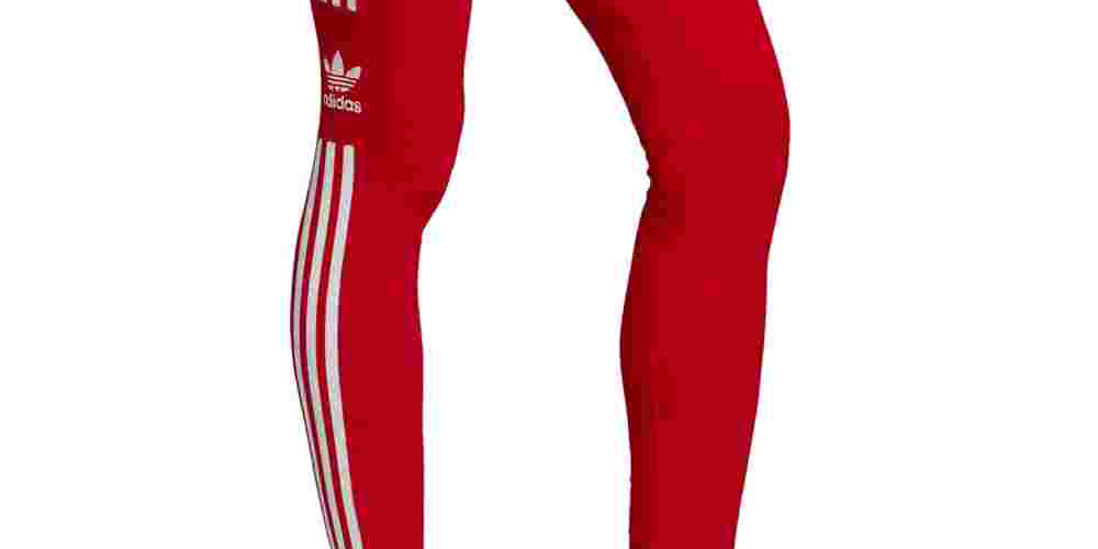 Legging Adidas Feminina 3 Listras Logo Vermelha Tamanho X-G