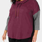 Calvin Klein Performance Plus Cowlneck Top Colorblocked Feminino Vinho/Preto/Cinza Tamanho 1X