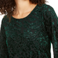 Blusa feminina Alfani Velvet Burnout, verde, tamanho médio