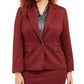 Blazer jacquard plus size feminino Nine West, tamanho 18W, vinho, com um botão