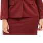 Blazer jacquard plus size feminino Nine West, tamanho 18W, vinho, com um botão
