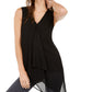 Blusa de malha drapeada assimétrica feminina Alfani, preta, tamanho X-G