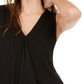 Blusa de malha drapeada assimétrica feminina Alfani, preta, tamanho X-G