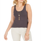 Regata feminina de algodão estilo &amp; co, cinza, tamanho pequeno