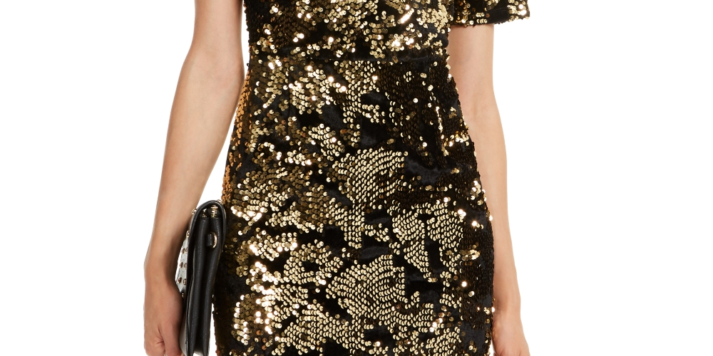 Vestido de lantejoulas feminino INC International Concepts tamanho dourado pequeno