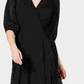 Vestido envelope Calvin Klein feminino com decote em V e comprimento diurno, preto, tamanho 8