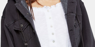 Jaqueta feminina Free People cinza tamanho pequeno