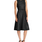 Ralph Lauren Women's Sleeveless Jewel Neck Below The Knee Evening Fit Flare Dress Black Size 16