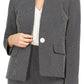 Blazer feminino Kasper com gola entalhada, preto, tamanho 16