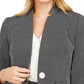 Blazer feminino Kasper com gola entalhada, preto, tamanho 16