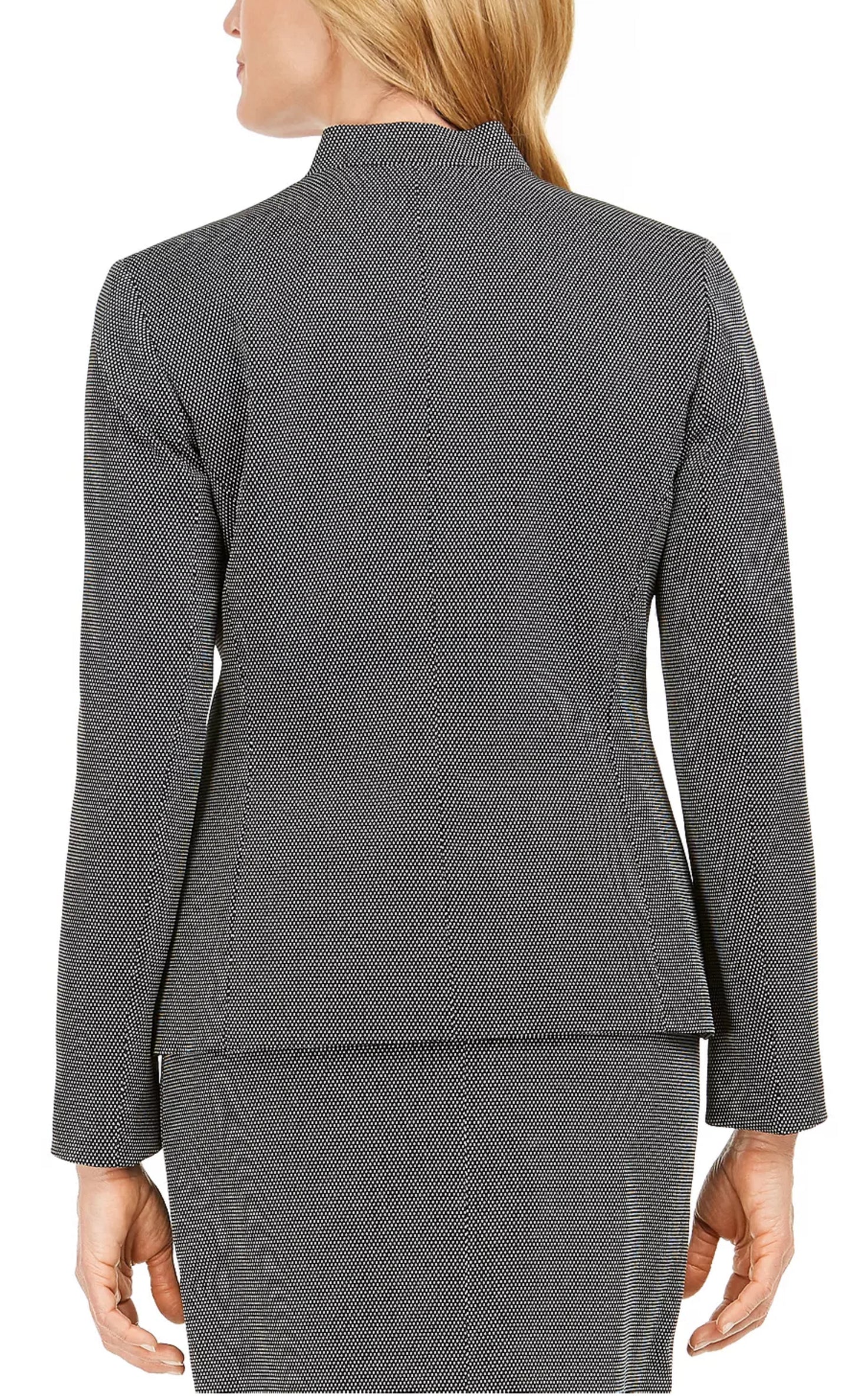 Blazer feminino Kasper com gola entalhada, preto, tamanho 16