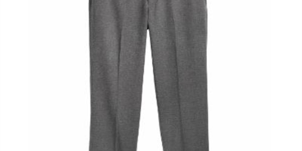 Calça social Ralph Lauren para meninos, frente lisa, cinza, tamanho 27W