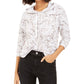 Bar III Moletom com capuz feminino com estampa de mármore, branco, tamanho XX-G